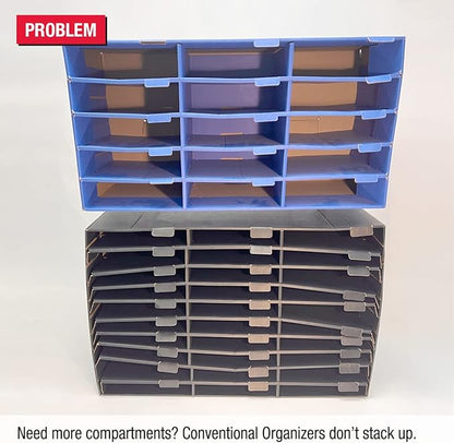 Ultimate Office TierDrop Standard 6-Compartment (add-on Module) - Sorts Documents, Forms & Mail - Durable Construction Features Expandable, Modular, No-Tool Assembly Design (Gray w/Black)