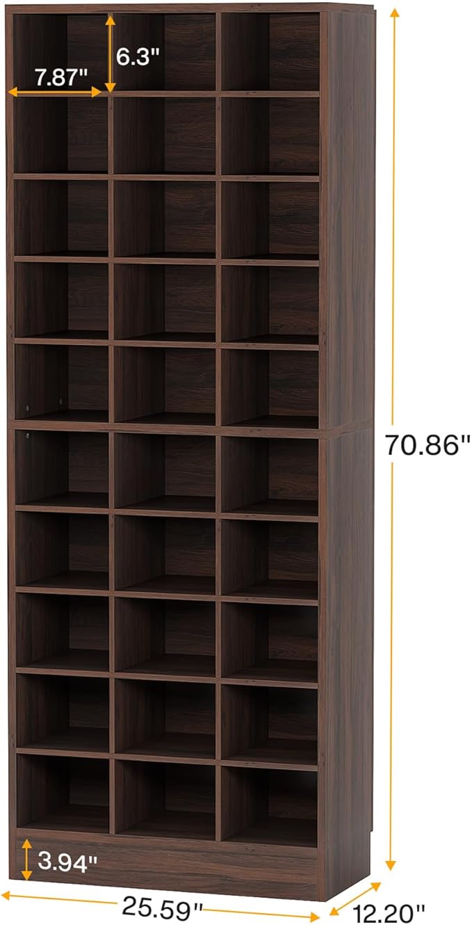 Tribesigns 10-Tier Shoe Storage Cabinet Set of 2, Espresso Wooden Shoe Rack with 30 Cubbies, Freestanding Tall Entryway Shoe Organizer for Closet, Entryway, Living Room