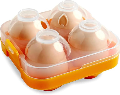 Plastic Egg Container for Refrigerator - Shockproof 4 Grid Fresh Egg Storage Box - Stackable Egg Holder for Fridge or Camping - Reusable Egg Carton - Portable Egg Holders for Fresh Eggs