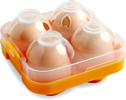 Plastic Egg Container for Refrigerator - Shockproof 4 Grid Fresh Egg Storage Box - Stackable Egg Holder for Fridge or Camping - Reusable Egg Carton - Portable Egg Holders for Fresh Eggs