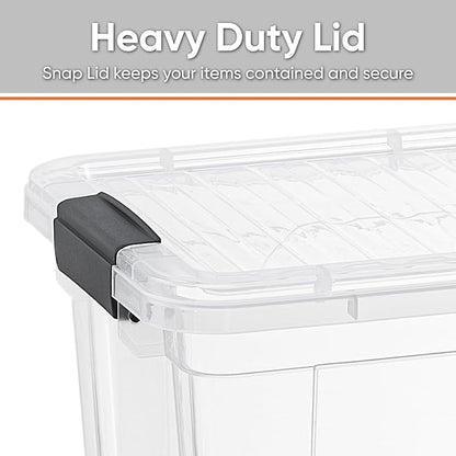 Superio Clear Storage Boxes with Lids, 4.75 Quart Plastic Container Bins for Organizing, Stackable Crates, BPA Free, Non Toxic, Odor Free, Organizers for Home, Office and Dorm, 6 Pack