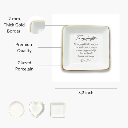 To My Daughter Gift, Ceramic Ring Dish For Girl Bride From Mom, Jewelry Dish, Jewelry Holder, Daughter Birthday Gift, Daughter Present, Wedding Gift, Mother And Daughter, Daughter In Law Gift