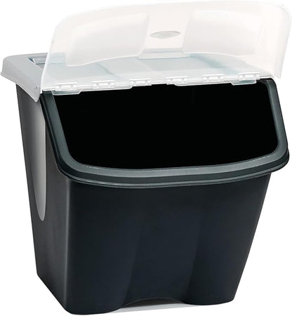 Redmon Since 1883 10 Gallon Stackable Shutter Bins, Black, 7316