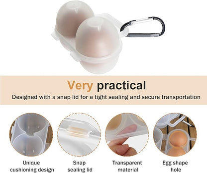2 Grids Egg Holders, Egg Cartons For Refrigerator, Egg Storage Container, Shockproof Durable Refrigerator Egg Trays, Deviled Egg Tray Carrier with Lid, Egg Organizer Box for Fridge or Camping