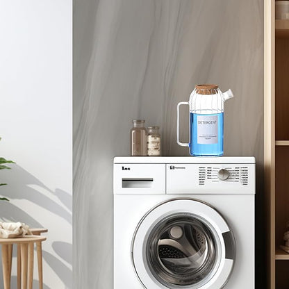 60oz Fabric Softener Dispenser,Liquid Laundry Detergent Dispenser with Lables,Laundry Detergent Container