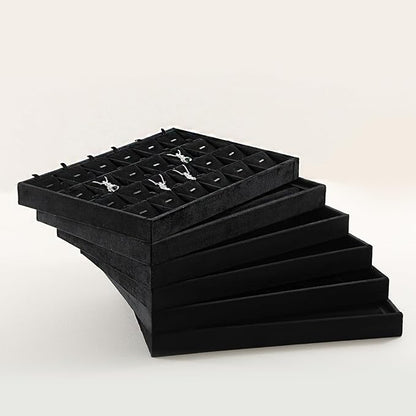 Jewelry Organizer For Drawer, Velvet Jewelry Trays,Premium Watch Tray,Luxury Bracelet Storage,Black Stackers Jewelry Organizer