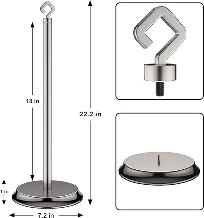 Toilet Paper Holder for Bathroom, Metal Free Standing Toilet Paper Storage with Rustproof, Tissue Paper Roll Stand for Bathroom Accessories (Brushed Nickel)