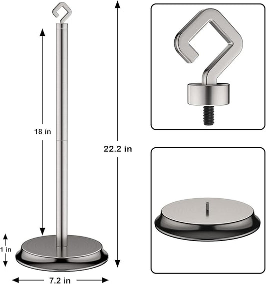 Toilet Paper Holder for Bathroom, Metal Free Standing Toilet Paper Storage with Rustproof, Tissue Paper Roll Stand for Bathroom Accessories (Brushed Nickel)