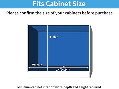 LOVMOR Individual Pull Out Cabinet Organizer, 2 Tier Slide Out Cabinet Drawers, Pots and Pans Organizer and Storage Pantry Shelf for Kitchen (22½" W x 21½" D)