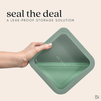 Ceramic Coated Glass Food Storage Containers | No PTFE, PFOA, PFAS, and BPA | Reusable Non Toxic Meal Prep Containers with Glass Lids | Easy To Store | 10 Piece Set [Willow]