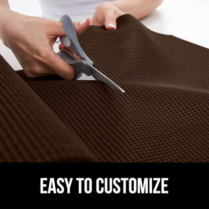 GORILLA GRIP powerGRIP Drawer Shelf and Cabinet Liner, Thick Strong Hold, Non-Adhesive Liners Protect Kitchen Cabinets and Cupboard, Bathroom Drawers, Easy Install, Breathable Mat, 12" x20', Chocolate