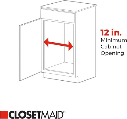 ClosetMaid Pull Out Cabinet Organizer, Heavy Duty, Slide Out Pantry Shelves Drawers for Kitchen, Bathroom, 5.25" H x 11.13" W x 20" D, White