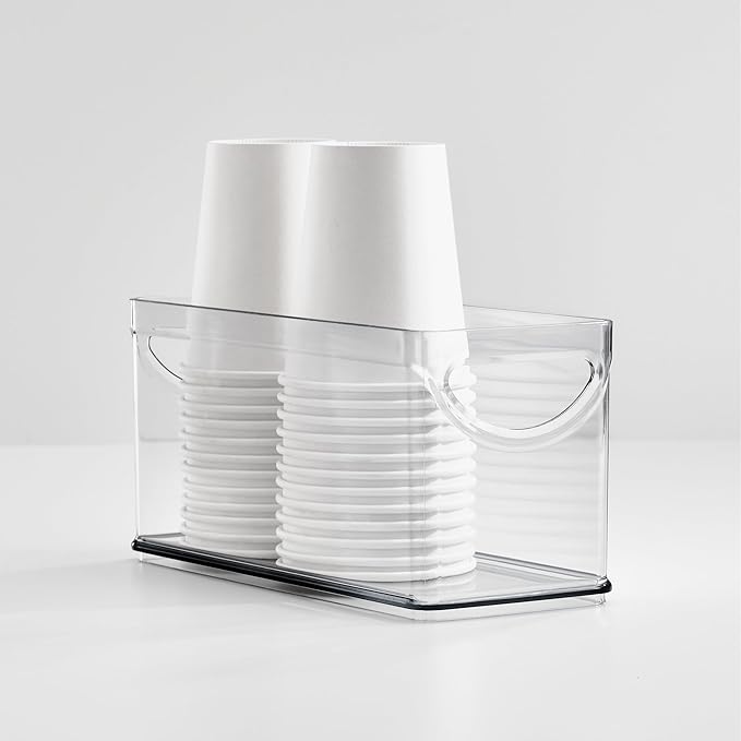 iDesign Recycled Plastic Cabinet and Pantry Storage Bin with Integrated Handles – 10” x 4.25” x 5”, Clear Bin
