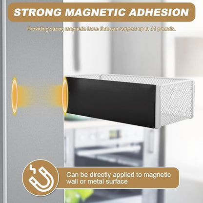 Magnetic Shelf for Washing Machine, Washer Dryer Shelf, Magnetic Lint Bin for Laundry Room, Spice Rack, 11lb Capacity basket for Washer/Dryer, Fridge & Small Spaces