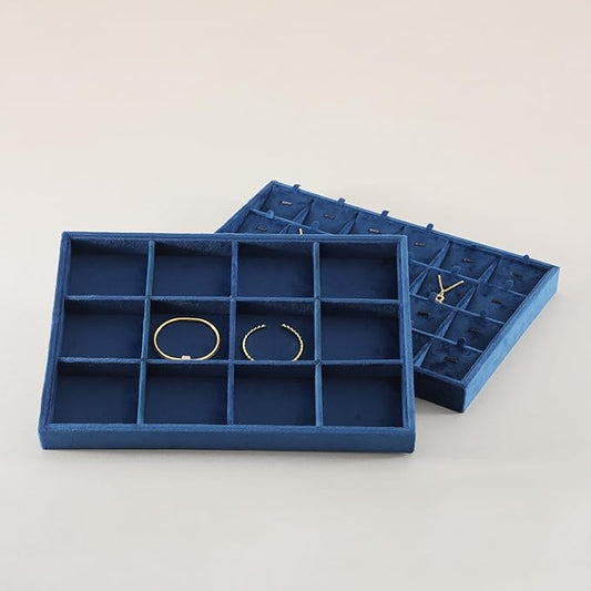 Jewelry Organizer Tray, Velvet Bracelet Display, Premium Jewelry Tray, Luxury Bangle Organizer,Blue Watch Tray