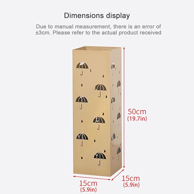 Commercial Metal Umbrella Holder Corridor Entrance Metal Large Capacity Umbrella Storage Shelf Indoor Large-Capacity Square Umbrella Stand Rack Metal Umbrella Stand for Entryway(White)