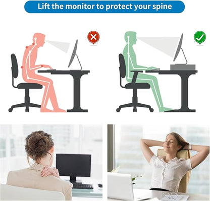 gianotter Computer Monitor Stand Riser, office organizer with Drawer, Office Organizers Storage for Classroom Office Supplies (Rose)