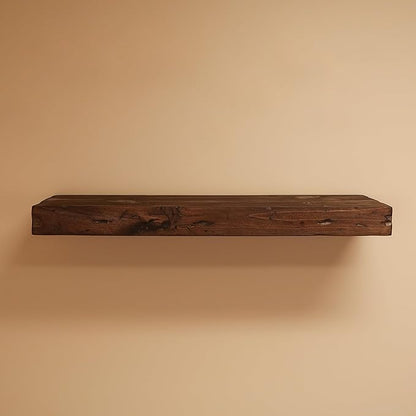 Urbandi Rustic Distressed Floating Shelves, Set of 2, Handmade Out of Pine Wood, 3 Inch Thick, Made in USA (Provincial, 48Lx3Hx8D)