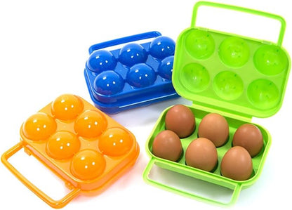 FantasyDay 6 Grids Egg Holders, Sturdy Shockproof Durable Egg Cartons Egg Containers With Lid for Refrigerator - Large Capacity Egg Organizer Box for Home Kitchen Outdoor Picnic Hiking Storage