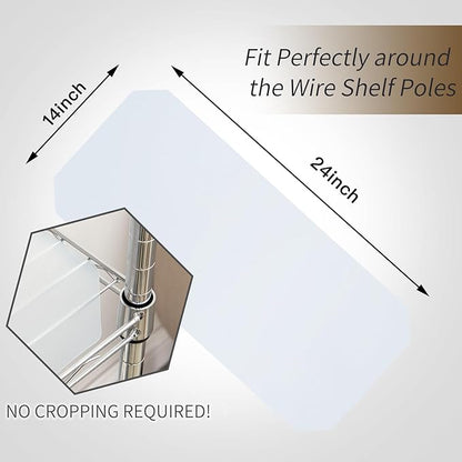 Poofzy Wire Shelf Liner 14 x 24, Set of 5 Shelf Liners for Wire Shelving Plastic Non-Adhesive for Pantry, Kitchen Cabinets (Clear)