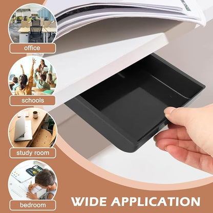 2 Pack Under Desk Drawer Organizer,Under Desk Drawer,Under Desk Storage Drawers,Desk Drawer Attachment,Desk Drawers Under Desk,Desk Side Storage,Attachable Desk Drawer(COLOR:black)