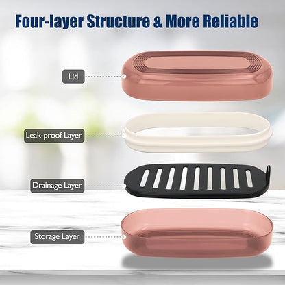 AIMAIAIMAI Shampoo Bar Holder Travel Case for Two Bars – Compatible with Kitsch Solid Shampoo & Conditioner Bars, Large Soap Container for Bathroom or Travel (1 Pack, Red Style A-Large)