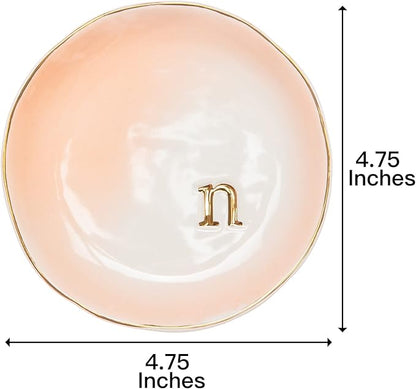 COLLECTIVE HOME - Ceramic Jewelry Tray, Decorative Trinket Dish for Rings Earrings Necklaces Bracelet Watch Keys, Birthday Mother's Day Christmas Gift for Women, 4.75", Colored Surface (N)