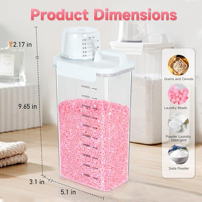 Tokokimo Laundry Powder Dispenser, Laundry Detergent Dispenser for Laundry Room Organization and Storage, Laundry Beads Container, Suitable for Scent Beads, Washing Powder