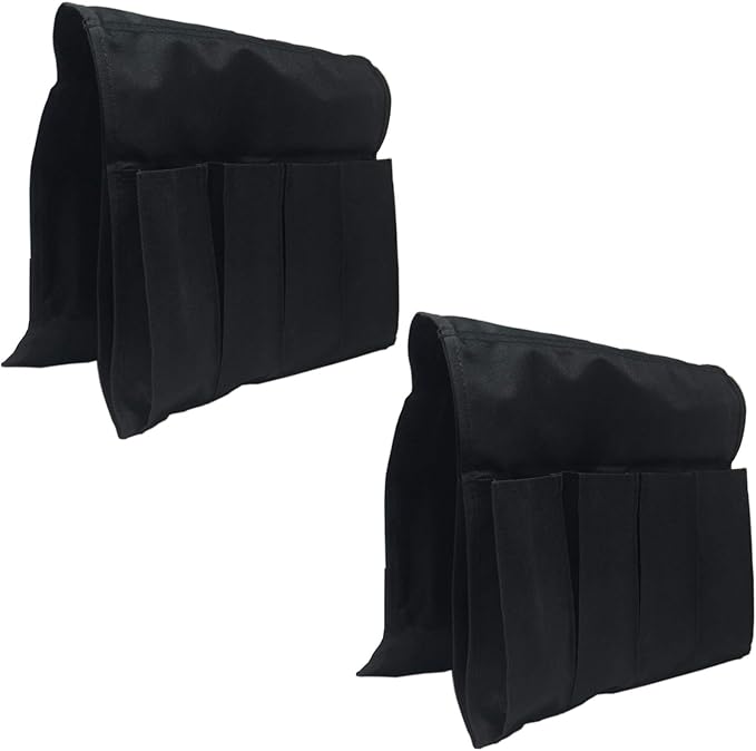 Huji Sofa Chair Armrest Bedside Caddy with Four Pocket Organizer for Remotes and One Hidden Pocket for Books and Magazines - 37” L x 12.50” W(2)