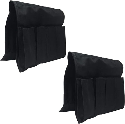 Huji Sofa Chair Armrest Bedside Caddy with Four Pocket Organizer for Remotes and One Hidden Pocket for Books and Magazines - 37” L x 12.50” W(2)