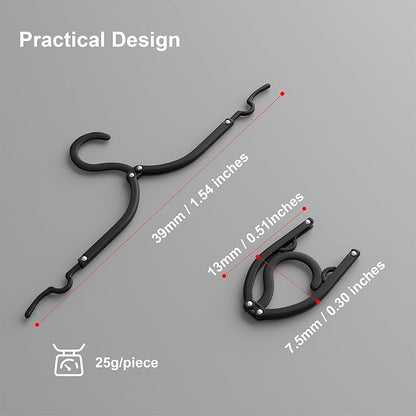 NICEDACK Premium Travel Hangers 12 Pack Portable Folding Clothes Hangers - Super Bearing Collapsible Hanger Foldable Clothes Drying Rack for Travel, Indoor and Outdoor Use, Black