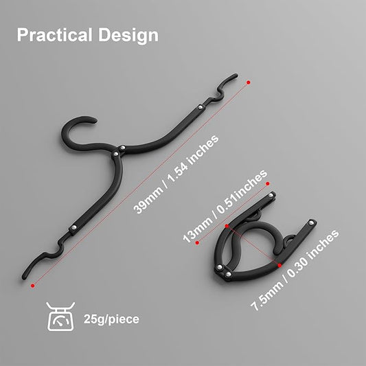 NICEDACK Premium Travel Hangers 12 Pack Portable Folding Clothes Hangers - Super Bearing Collapsible Hanger Foldable Clothes Drying Rack for Travel, Indoor and Outdoor Use, Black