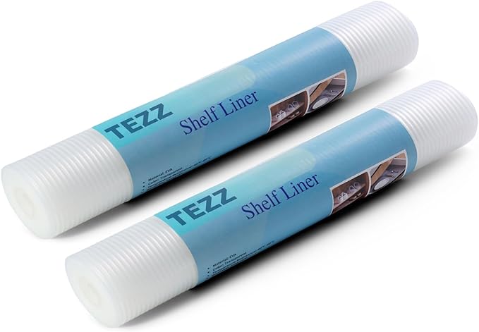 2 Rolls Shelf Liners, 11.8 Inches x 20 FEET Non-Slip Kitchen Cabinet Liner, Washable Oil-Proof Non-Adhesive Contact Paper for Kitchen Drawer, Cabinet, Shelves, Refrigerator, Storage, Desks, coutertops