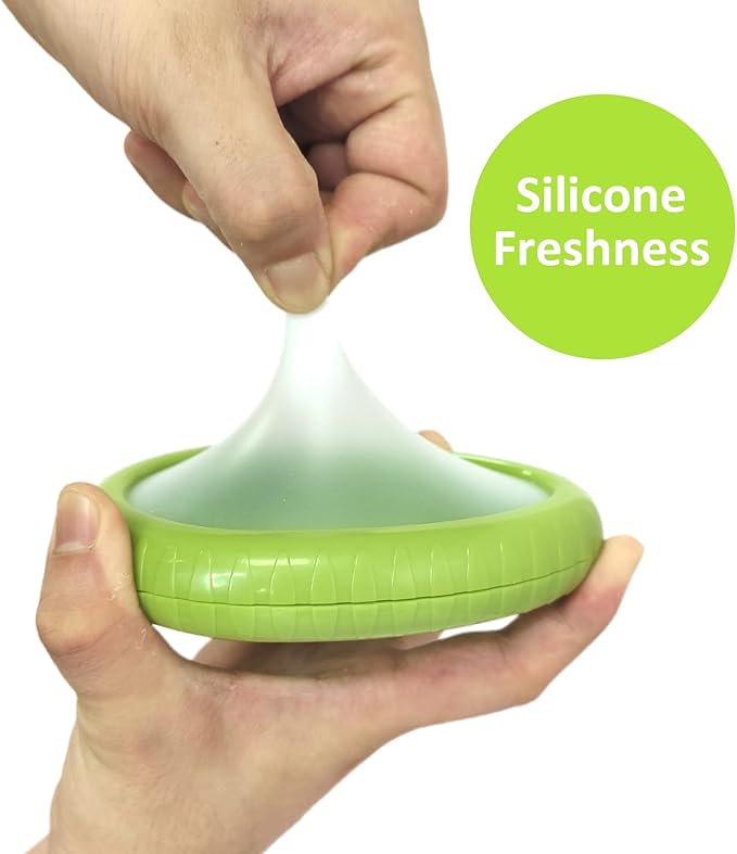 AWLGAK Silicone Food Storage Containers Avocado Saver for Fridge Onion Storage 4-Piece Set Reusable Anti-Oxidation Box Perfect for Vegetables Fruits Lemons Garlic Tomatoes Potatoes