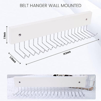 HAKDAY Tie Rack Wall Mounted, 180 Degree Rotating Tie Hanger Belt Holder Organizer Max 20 Storage for Purse, Scarves, Tank Top, Hats, Medals