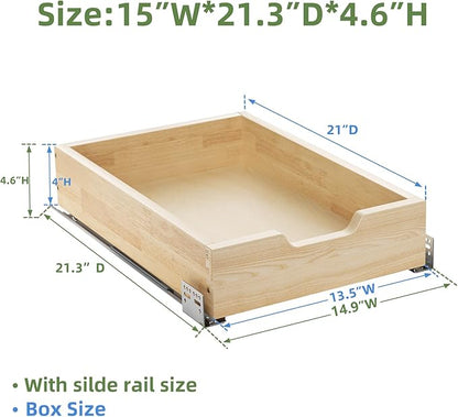 Pull Out Drawers for Cabinets, 13½” W x 21” D Soft Close Slide Out Drawers for Kitchen Cabinets, Cabinet Pull Out Shelves Requires At Least 14.5” Cabinet Opening