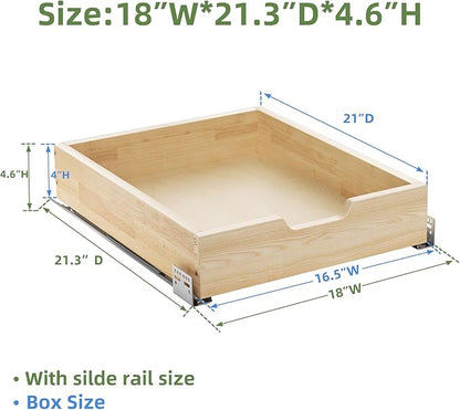Pull Out Drawers for Cabinets, 16½” W x 21” D Soft Close Slide Out Drawers for Kitchen Cabinets, Cabinet Pull Out Shelves Requires At Least 17½” Cabinet Opening