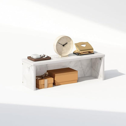 Furinno Classic Desk Organizers and Accessories, 18-Inch Desk Organizer, Desktop Organizer, for Office Supplier, Office Desk Accessories, Marble White