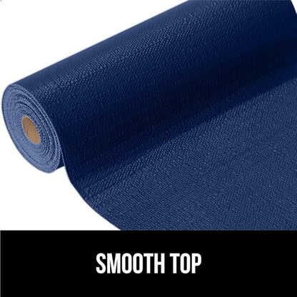 GORILLA GRIP DripGuard Shelf Liner, Non Adhesive Drawer and Kitchen Cabinet Protector, Slip Resistant BPA Free Smooth Surface Plastic Liners for Cabinets, Bathrooms, Closets, 12x240 Inch, Navy Blue