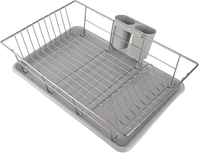 JTLB Metal Dish Storage Rack Drainer Kitchen Utensils Tableware Holder Drying Tray