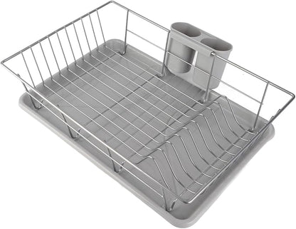 JTLB Metal Dish Storage Rack Drainer Kitchen Utensils Tableware Holder Drying Tray