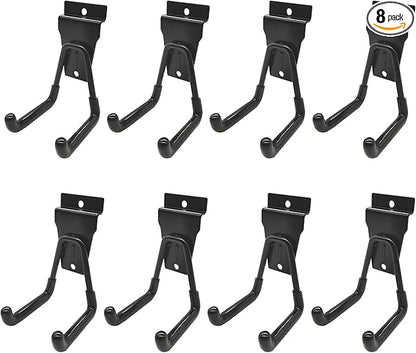 Slatwall Accessories, Black Slatwall Hooks and Hangers, Sturdy Slat Wall Accessory, 8 Pack