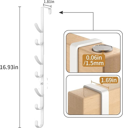Over The Door Hooks, Metal Door Hooks for Hanging,Door Purse Organizer for Door Coat Hanger, Back of Shower for Hanging Towel Rack Clothes, Hat, Bathroom Bathroom Dorm Bedroom Closet (White-4Packs)