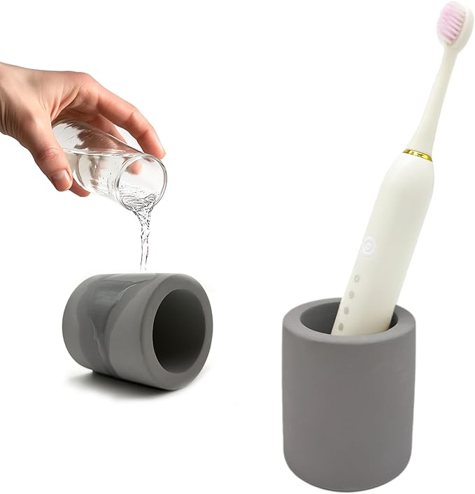 DiatZeno Mini Toothbrush Holders for Bathrooms - Diatomite Quick-Dry Organizer, Compact Portable Toothbrush Holder for Countertop, Shower & Travel Storage