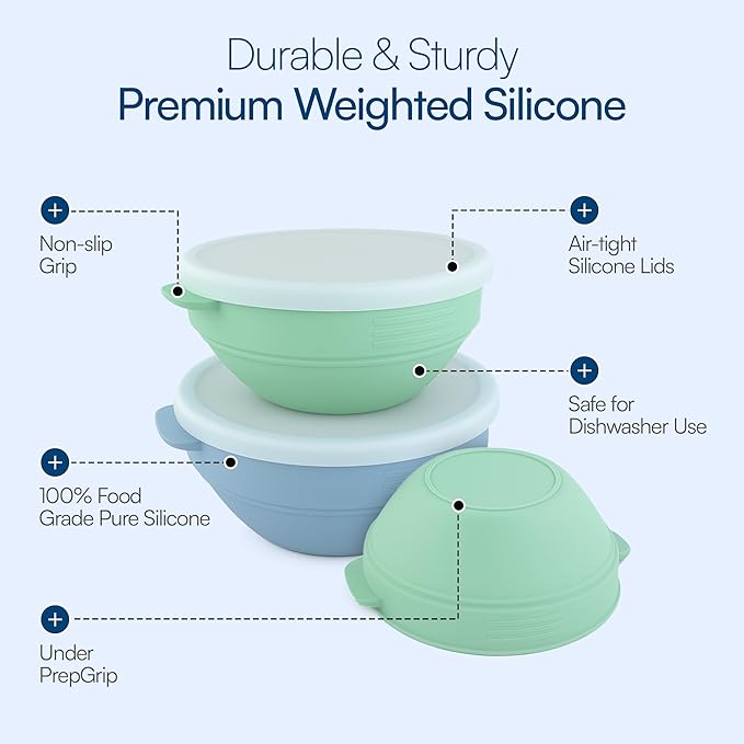 SAMATIZE Pizza Dough Proofing Containers with Lids – 4-Pack Silicone Stackable Boxes for Pizza Dough Balls – Airtight, BPA-Free Rising Buckets – Microwave & Freezer Safe Storage Set