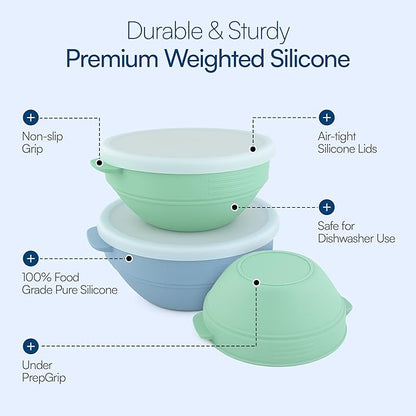 SAMATIZE Pizza Dough Proofing Containers with Lids – 4-Pack Silicone Stackable Boxes for Pizza Dough Balls – Airtight, BPA-Free Rising Buckets – Microwave & Freezer Safe Storage Set