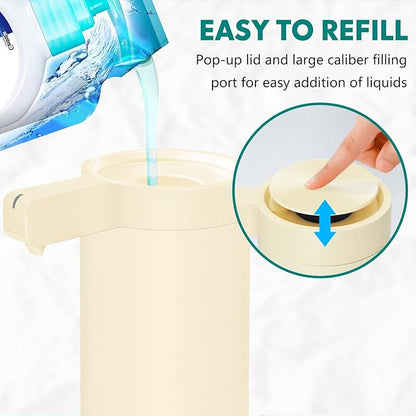 Mamiddle Automatic Soap Dispenser Stainless Steel with Sensor Infrared Soap Dispenser Electric IPX5 Waterproof USB-C Charging Motion Sensor for Kitchen & Bathroom (Ivory)