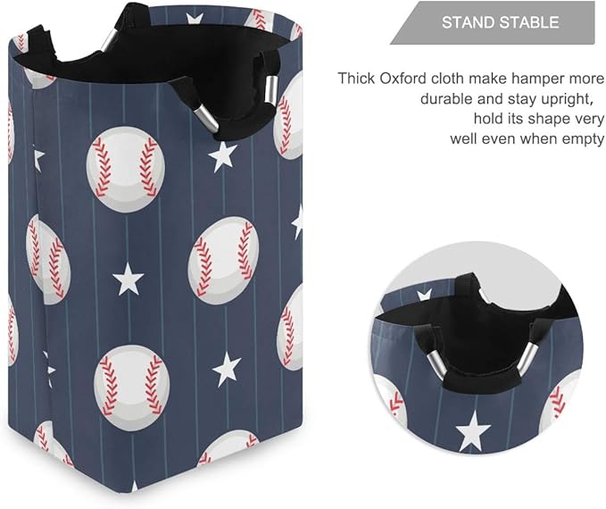 Laundry Storage Basket Basketball Baseball Sport Laundry Hamper Collapsible Organizer for Kids Room Dirty Cloth Toy Dorm Bag with Handle