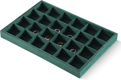 Earrings Organizer For Women, Velvet Jewelry Trays，Premium Rock Organizer,Luxury Earring Storage,Green Earring Case