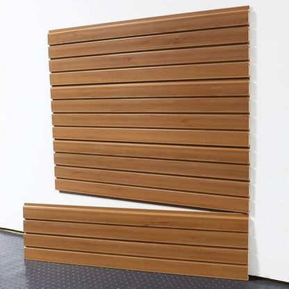 Standard Duty 4' ft. Slatwall Panels (Set of 4 Panels, Covers 16 sq. ft.) (Rustic Cedar)